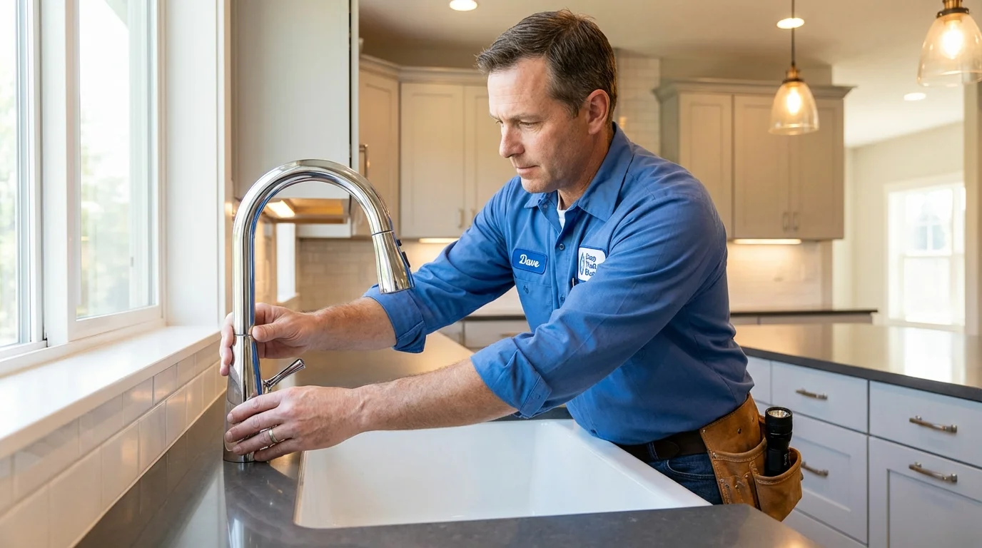 Kitchen faucet installation by Johns Plumbing LLC in Waconia