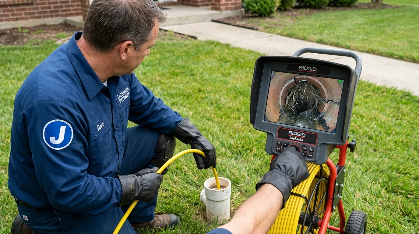 Sewer camera inspection being performed by Johns Plumbing LLC in Waconia